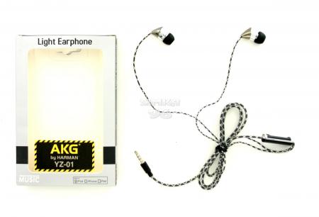 Наушники вакуумные с микрофоном  AKG YZ-01 светящиеся в темноте
