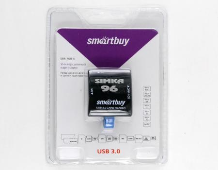 Хаб Картридер USB 3.0  Smartbuy SBR-700-K