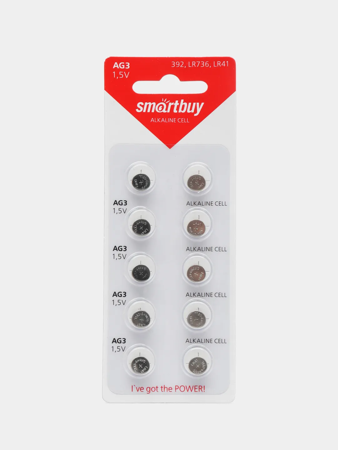 Батарейка часовая АG3 1.5V Smartbuy блистер (10шт)