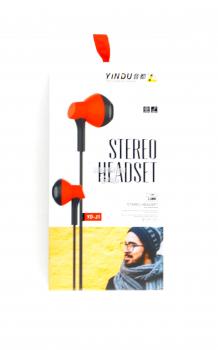 Наушники YINDU Stereo headset YD-J1 не вакуумные с микрофоном