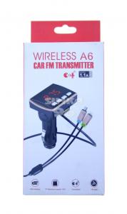 FM - модулятор Wireless A6 + кабель iPhone 5/MicroUSB