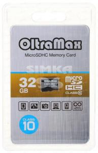 Карта памяти OltraMax microSDHC 32Gb Class10 (без адаптера)