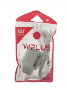 СЗУ  2 в 1  WPLUS 2 выхода USB  2.1 А(пакет)