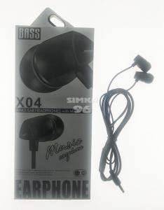 Наушники Bass Earphone X-04 вакуумные с микрофоном