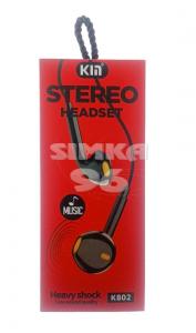 Наушники вкладыши с микрофоном KM K802 stereo headset