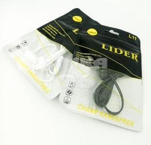 Наушники LIDER L11 вакуумные с микрофоном (пакет)