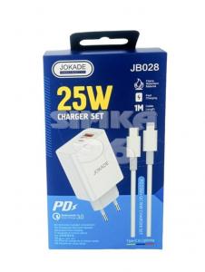 СЗУ JOKADE JB028 Lightning 25W 3.0А 1 выход USB+1 выход Type-C