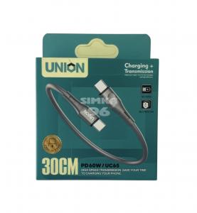 Кабель Type-C to Type-C  UNION UC65 0.3м