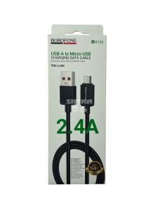 Кабель microUSB  BOROFONE BX120 2.4A 1м