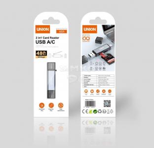 Переходник картридер OTG Type-C UNION UZ25